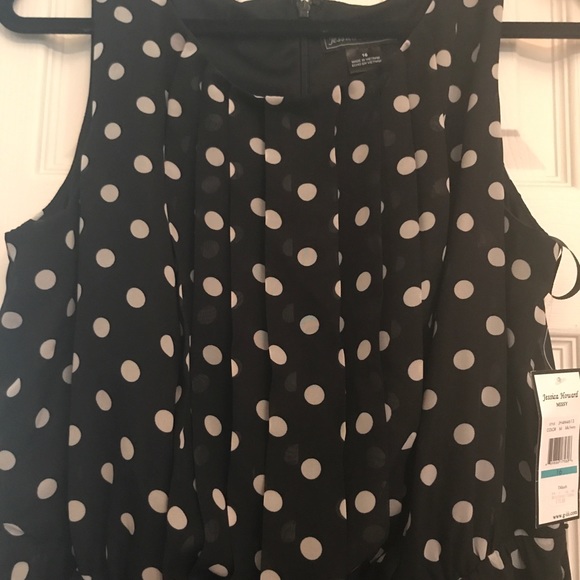 Jessica Howard Black and White Polka Dot Mini Dress - Picture 2 of 4